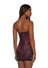 Captivating Gazes Slip Dress - Pink Leopard