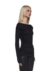 Step Up Long Sleeve Top - Black