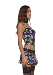 Floral Satin Bustier