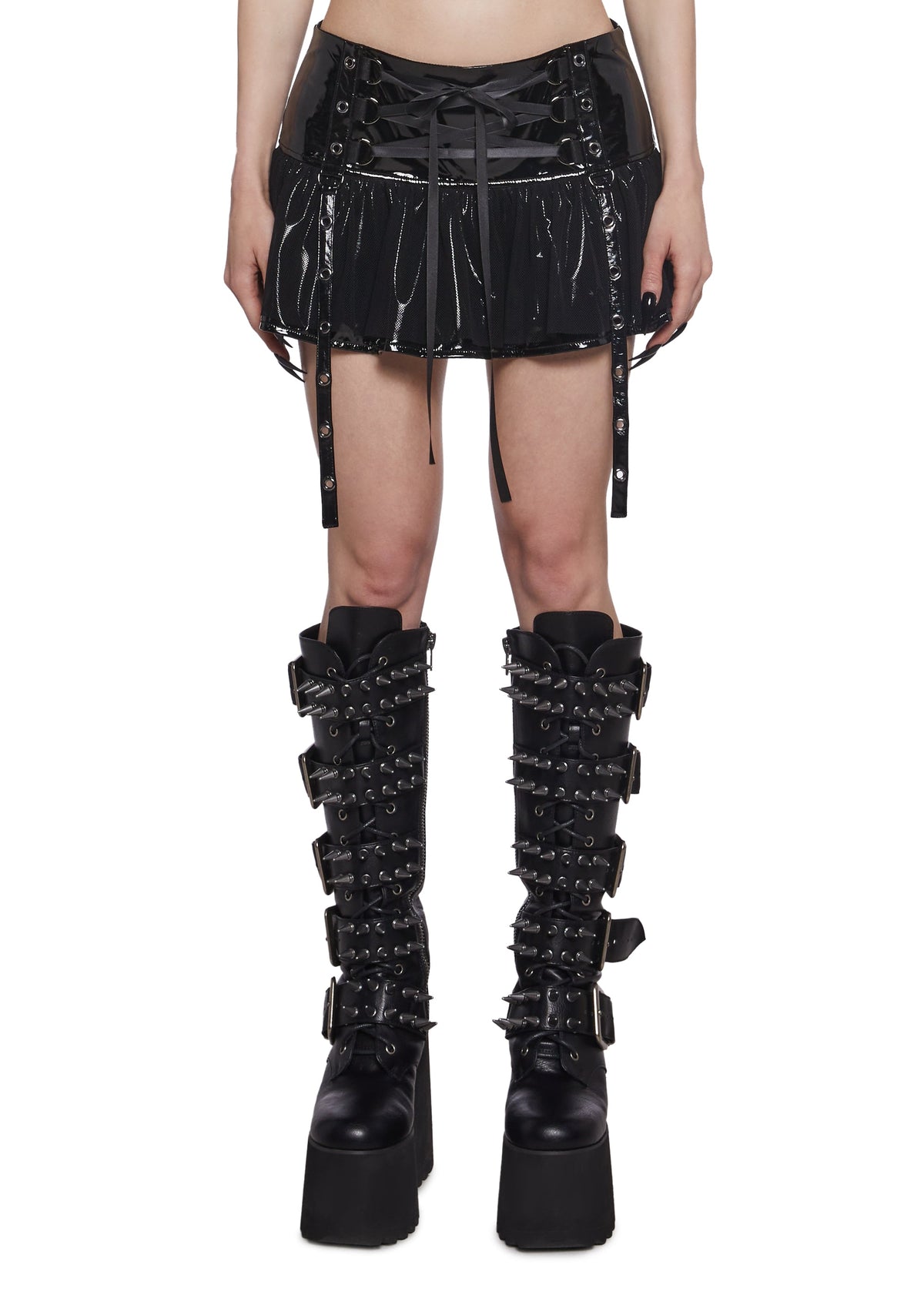 Morbid Midnight PVC Mini Skirt