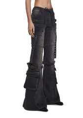 Level Up Cargo Fitted Jeans - Black