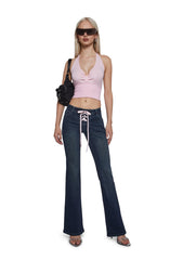 Talia Low Rise Jeans - Lace Up