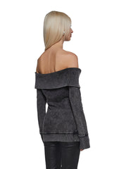 Style Off Washed Off The Shoulder Sweater