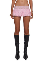 Fierce Flirt Lace Skirt - Pink