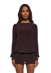 Class Clique Long Sleeve Dress - Brown