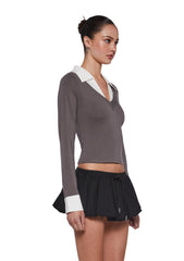 Eleanor Collared Long Sleeve Top