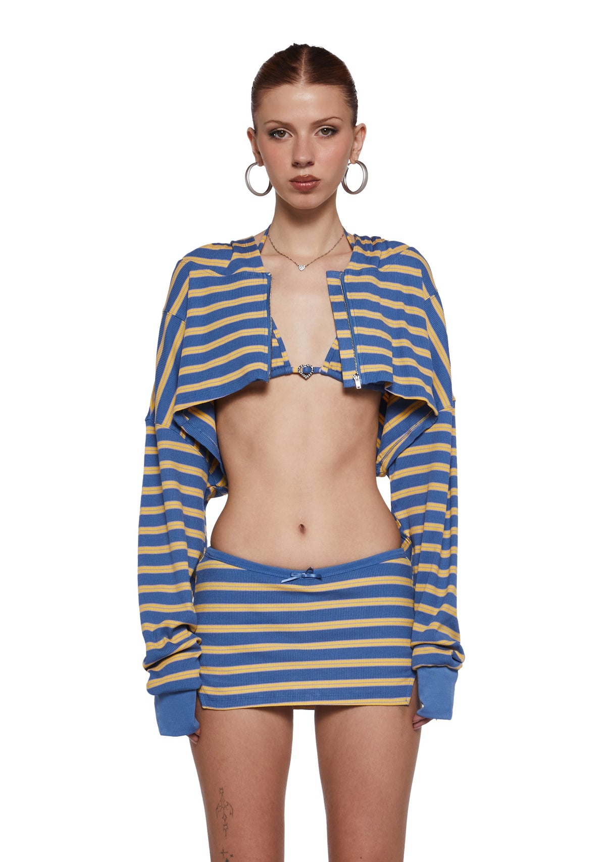 Ocean Front Walk Skirt Set - Blue