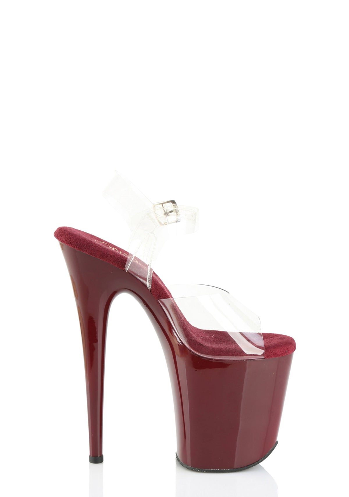 Flamingo-808 Platform Ankle Strap Sandals-Burgundy