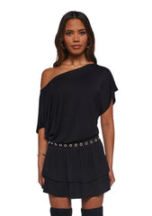 Club Time Off The Shoulder Dress - Black
