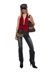 Celeb Status Halter Top - Red