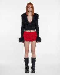 Darling Affection Ruffled Mini Skort - Red