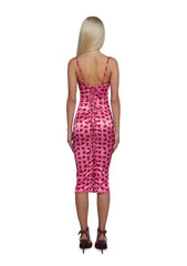 Loyal Maneater Midi Dress - Pink