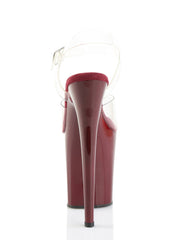 Flamingo-808 Platform Ankle Strap Sandals-Burgundy