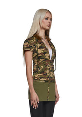 Texting U Camo Hoodie Mini Dress