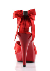 Cocktail-568 Platform Criss Cross Straps Sandals-Red