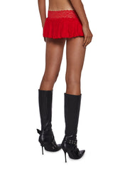 Fierce Flirt Lace Skirt - Red