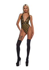 Playboy Foiled Bunny Teddy - Black/Gold