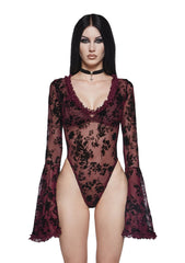 Pursuit Of Blood Mesh Bodysuit - Red