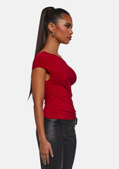 Mega Star Off The Shoulder Top - Red