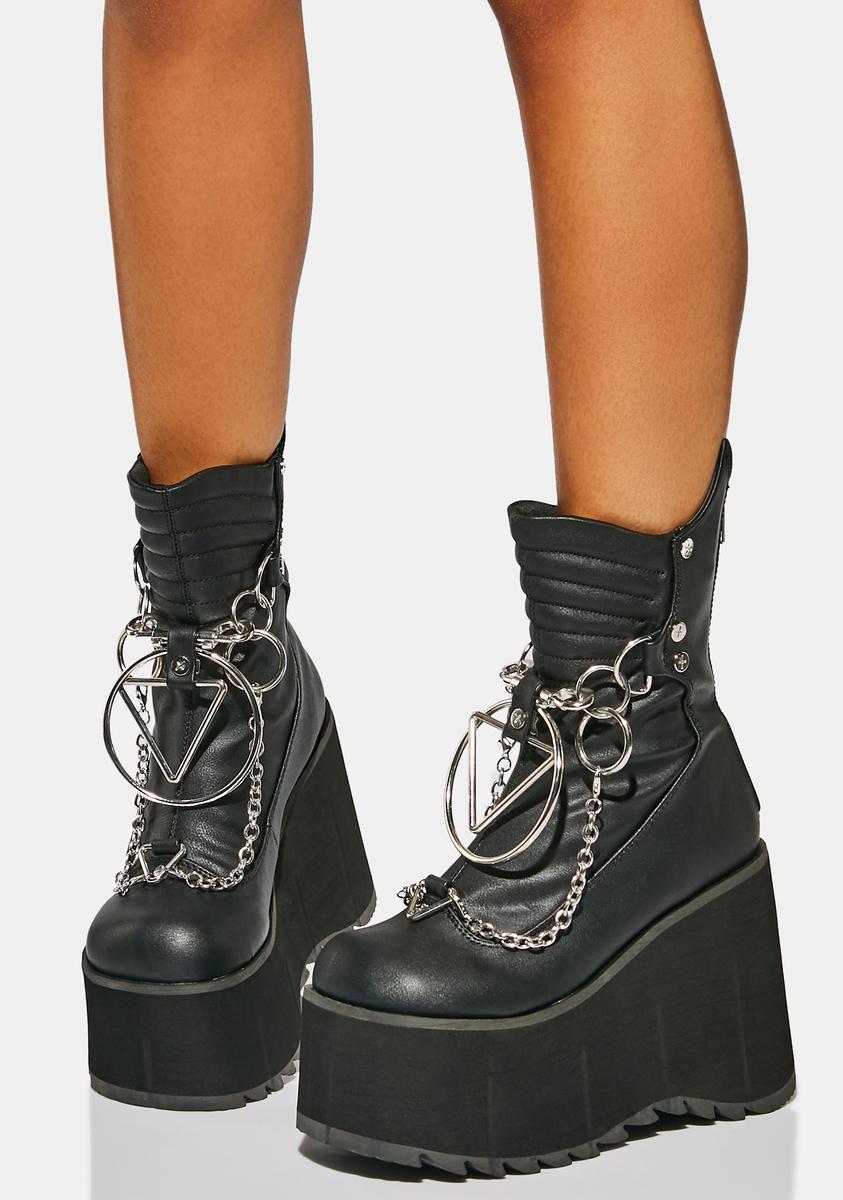 KERA-130 Platform Calf High Boots