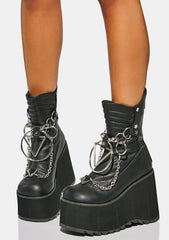 KERA-130 Platform Calf High Boots