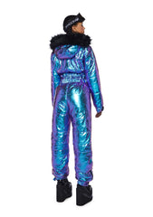 Aurora Beam Holographic Snowsuit - Blue