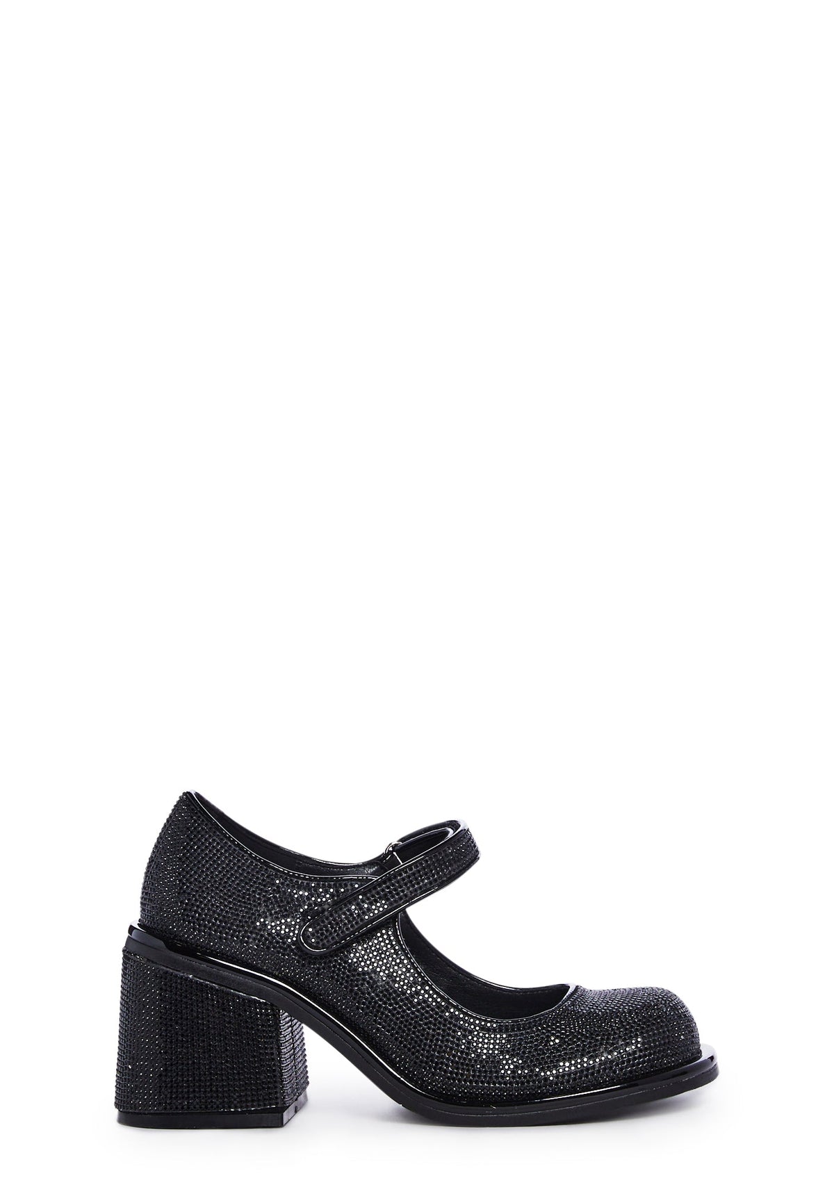 Desire Me Rhinestone Mary Janes - Black