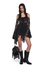 F is For Fairies Handkerchief Dress - Black Lace