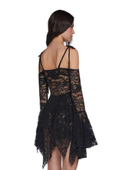 F is For Fairies Handkerchief Dress - Black Lace
