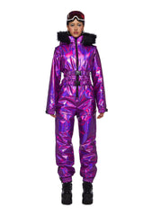 Aurora Beam Holographic Snowsuit - Purple
