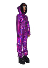 Aurora Beam Holographic Snowsuit - Purple