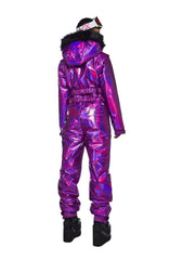 Aurora Beam Holographic Snowsuit - Purple