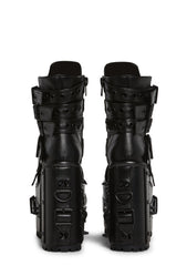 Hardcore Life Buckle Boots - Black