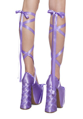 Sweet Sonata Ballet Wrap Heels - Light Purple