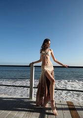 Sahara Wildflower Maxi Skirt Set - Brown