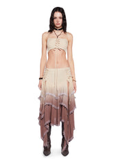 Sahara Wildflower Maxi Skirt Set - Brown