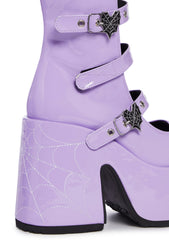 Camel-223 Platform Glow In The Dark Knee High Boots