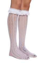Love Potion Knee High Socks - White