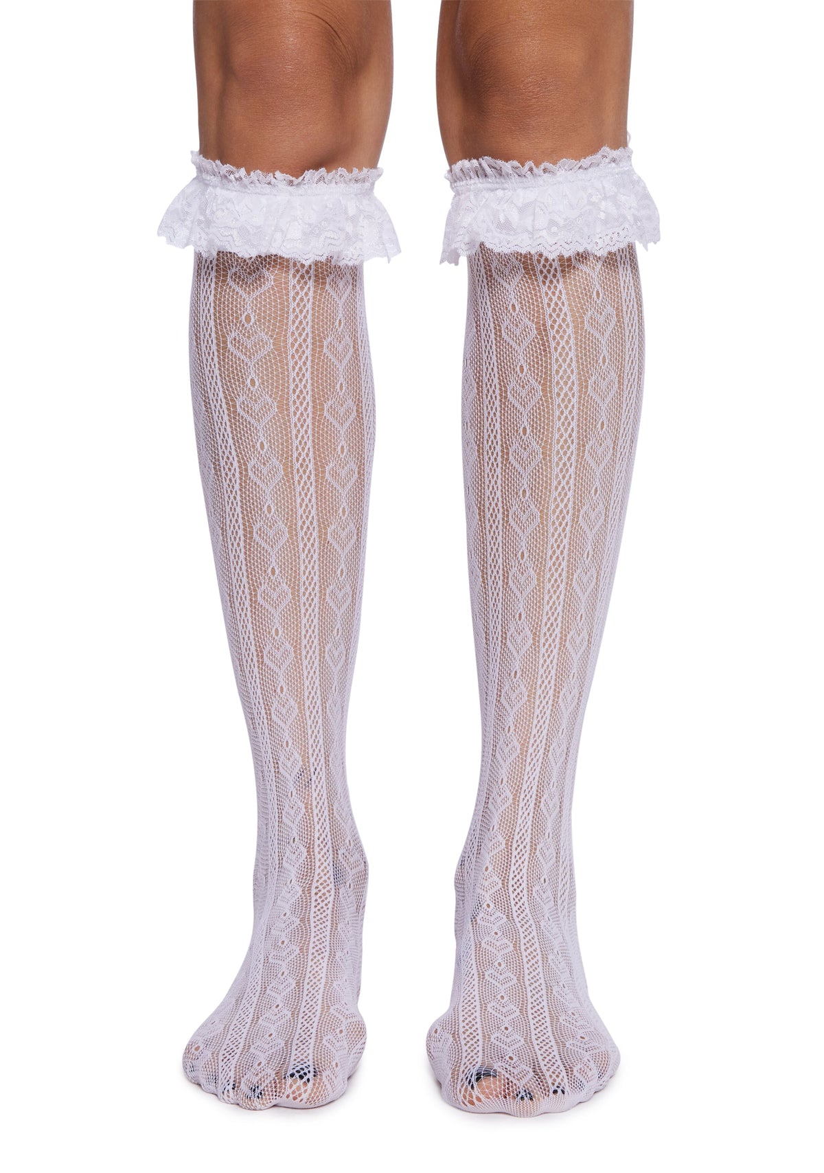 Love Potion Knee High Socks - White