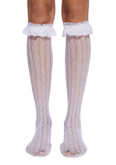 Love Potion Knee High Socks - White