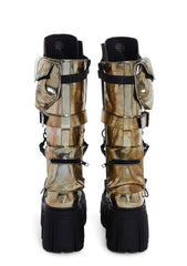 Utopia Elements Knee High Boots - Silver