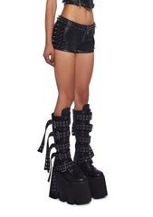 Downbeat Spiked Micro Shorts