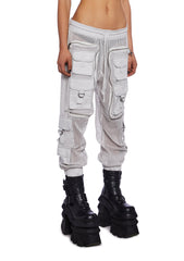 Complex Nights Fishnet Cargo Pants - Gray