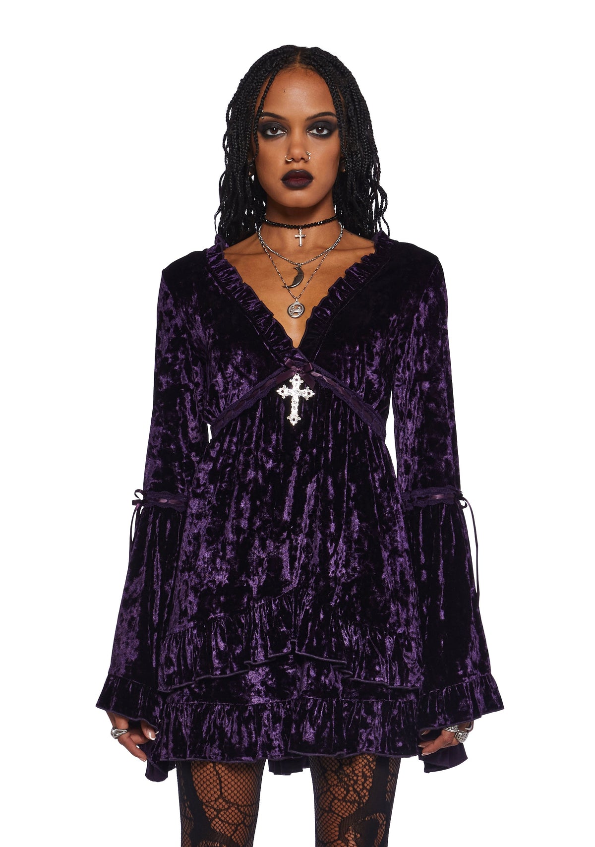 Real Divinity Mini Dress - Purple Velvet