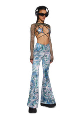 Techno Angel Sequin Flare Pants