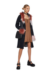 Mid Century Date Thermal Dress  - Brown