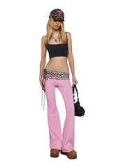 Hot Crush Knit Pants - Pink