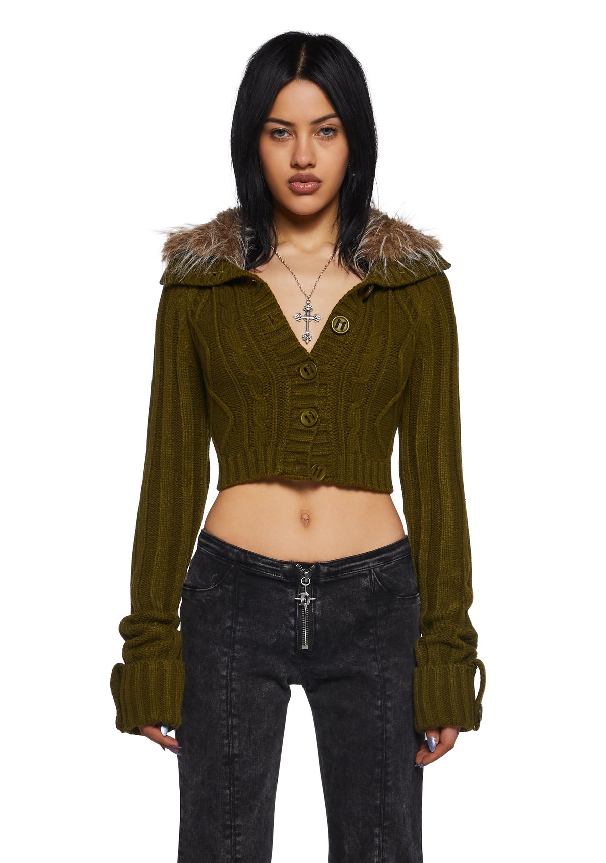 Foolproof Attraction Knit Jacket - Olive