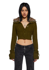 Foolproof Attraction Knit Jacket - Olive