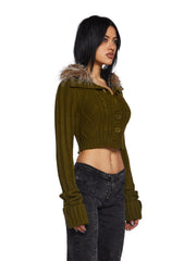 Foolproof Attraction Knit Jacket - Olive